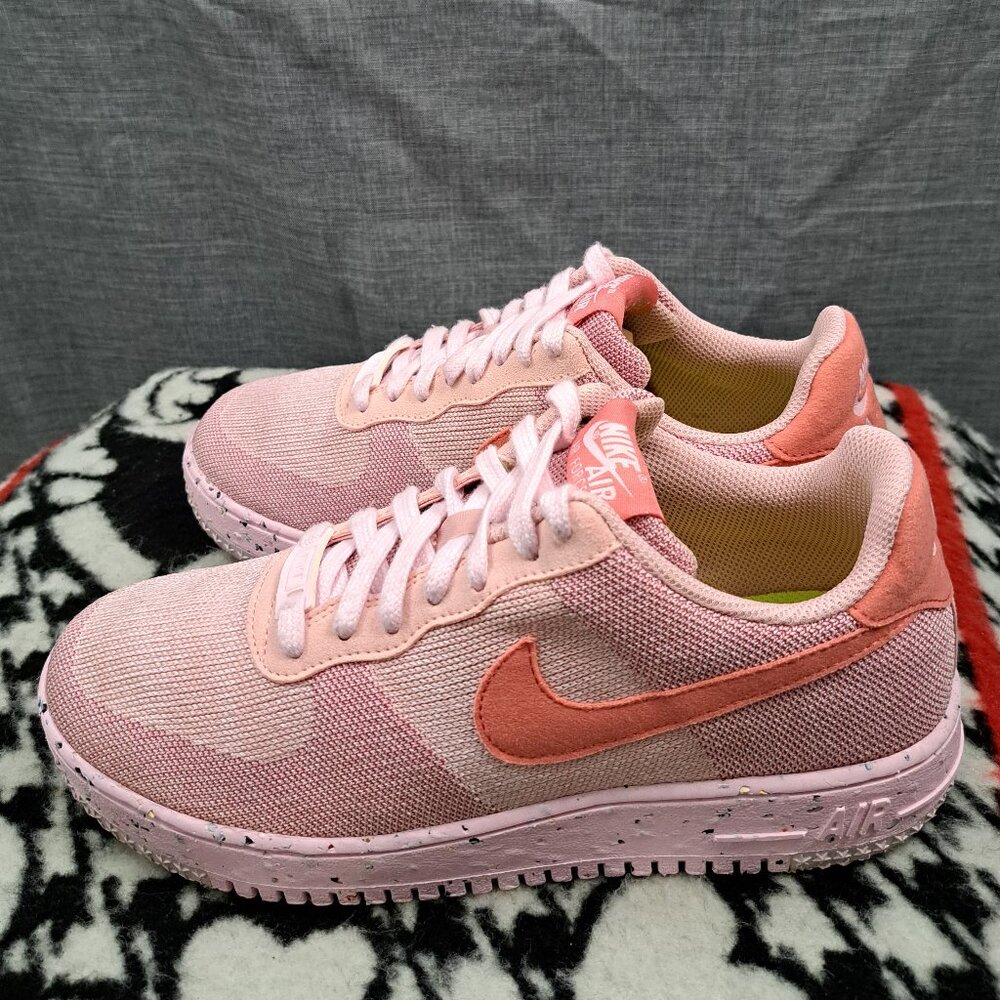 %Nike AF1 Crater FlyKnit Pink Women's Size 6.5 DC7273-600 A 11